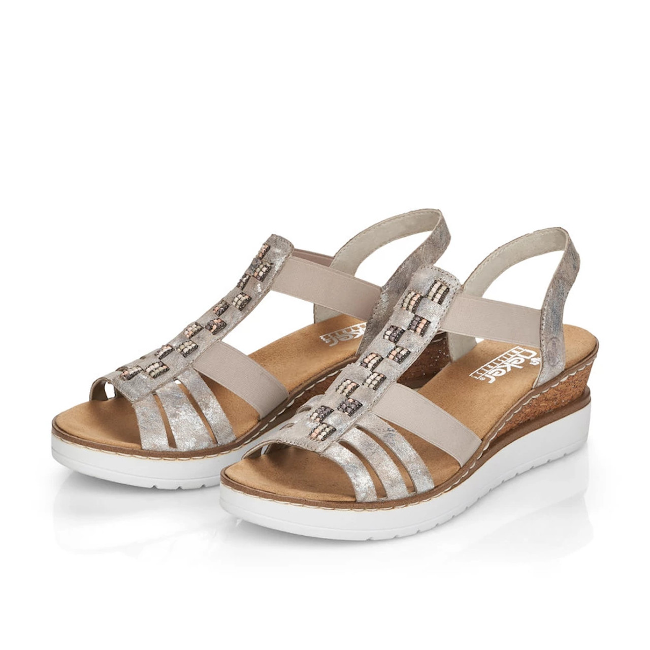 Moschino LOVE Leather Wedge Sandals with Logo 12cm women - Glamood Outlet