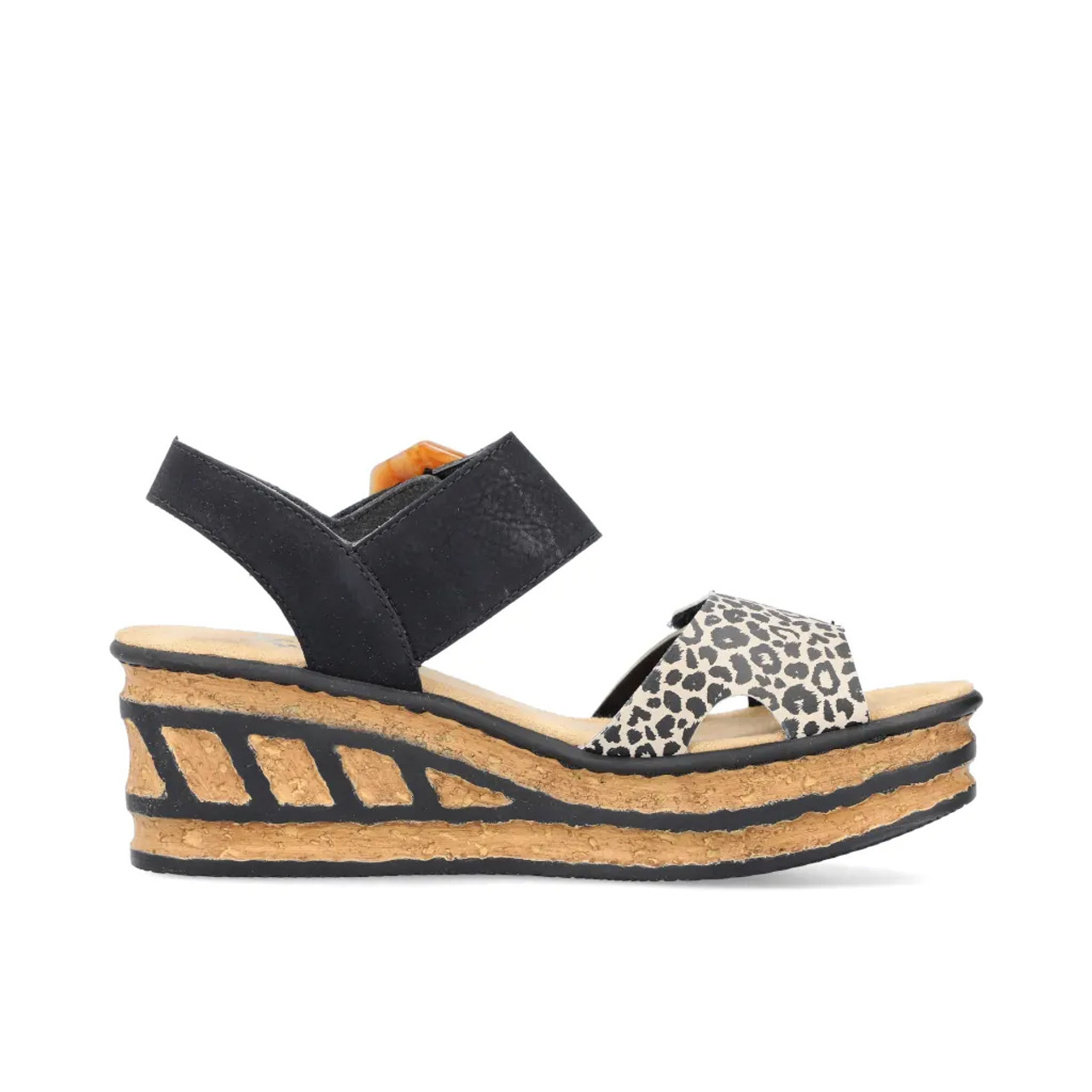 Lucky Brand Keane Leopard Print Strappy Raffia Covered Espadrille Wedge  Sandals