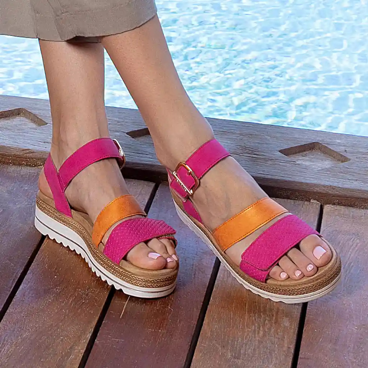 Remonte D0Q55 31 Pink Orange Sandal