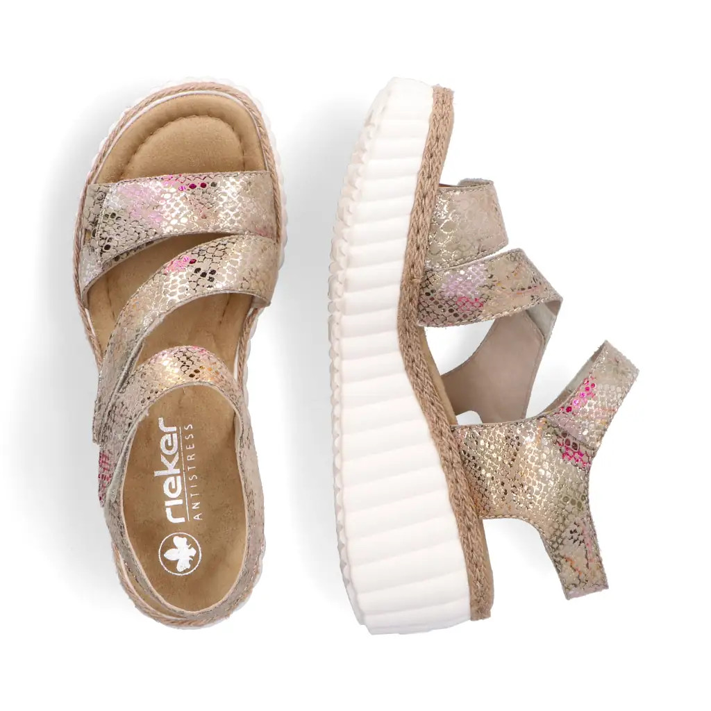 rieker rose gold sandals