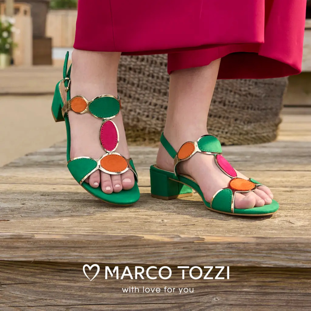 Marco Tozzi 2-28230-42-747 Leaf Green Block Heel Sandal | Marco Tozzi  Ireland