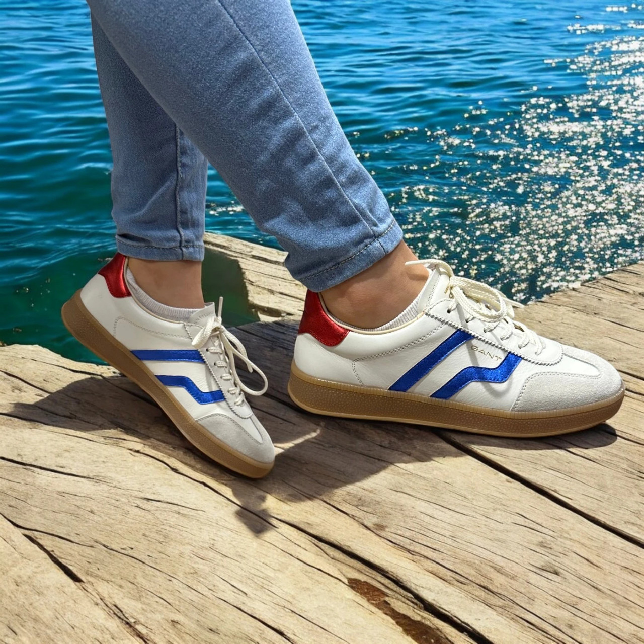 Gant Cuzima 30531952 G319 White, Blue Red Leather Sneaker Gant