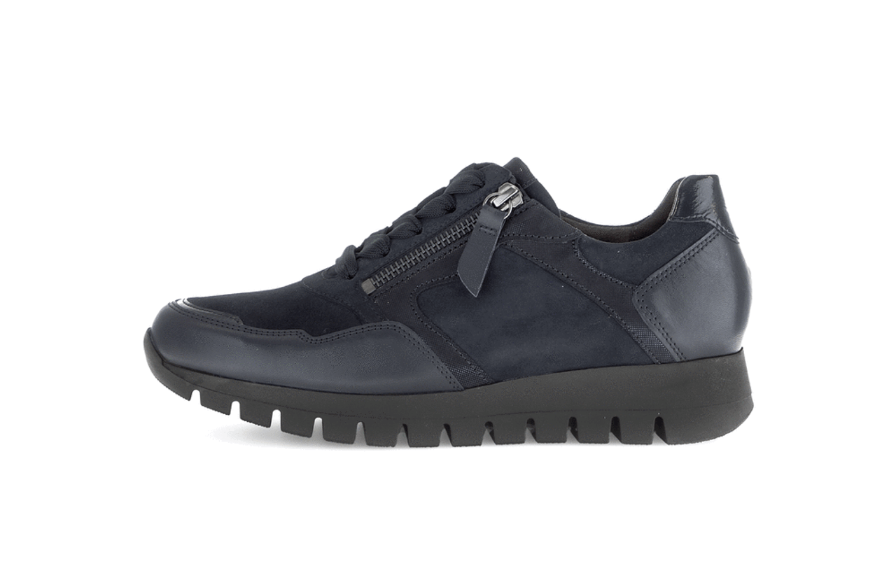 Gabor 76.438.46 Navy Wide Fit Low Sneaker | newshoes.ie