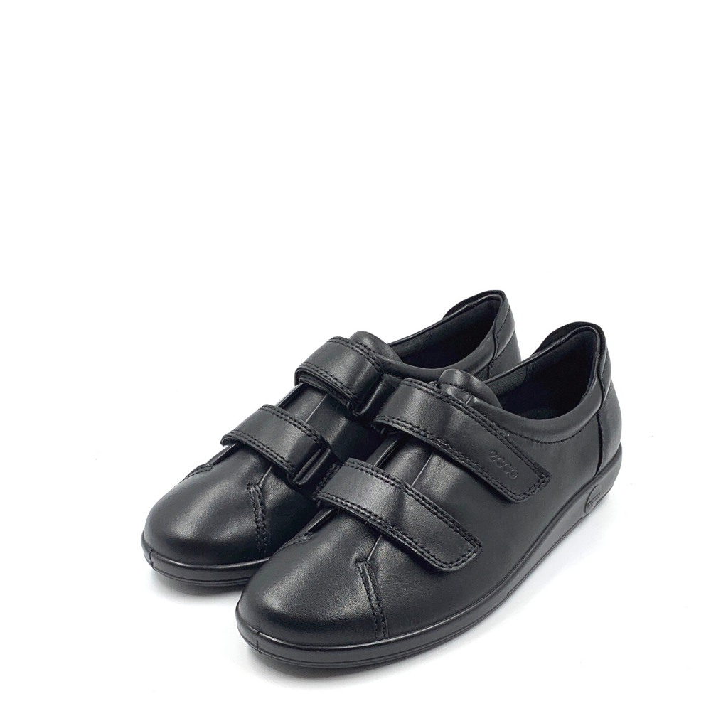 Ecco Soft 206513-56723 Black Feather Velcro Women's Shoe