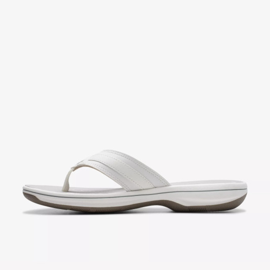 Clarks Brinkley Reyna 26183312 White Toe Post Slide | newshoes.ie