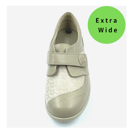 DB Keswick beige floral 2V extra wide fitting velcro