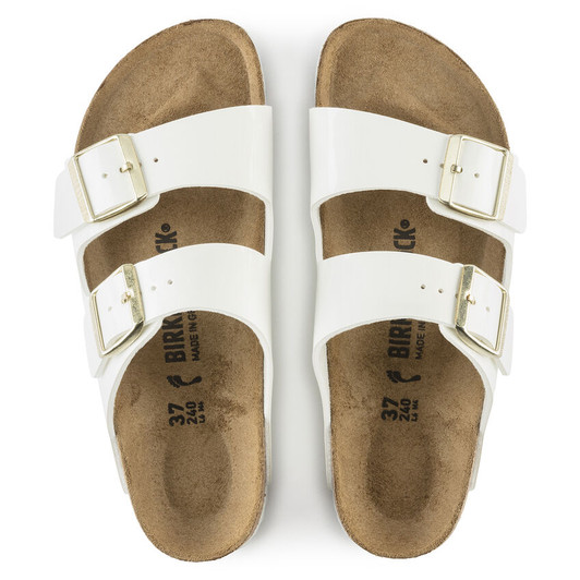 Birkenstock Arizona Patent White 1005294 Double Strap Women's Sandal | newshoes.ie
