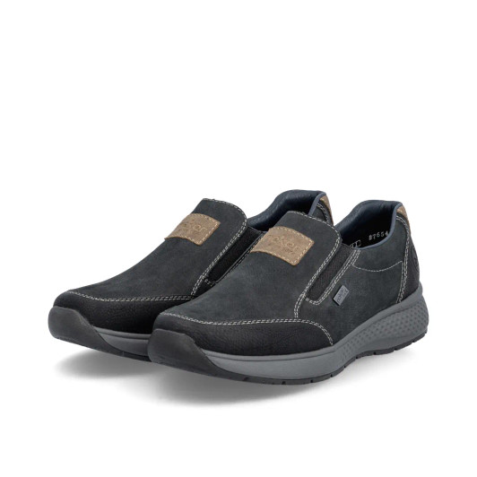 Rieker B7654-02 Navy Nubuck Slip On Casual Shoe | newshoes.ie
