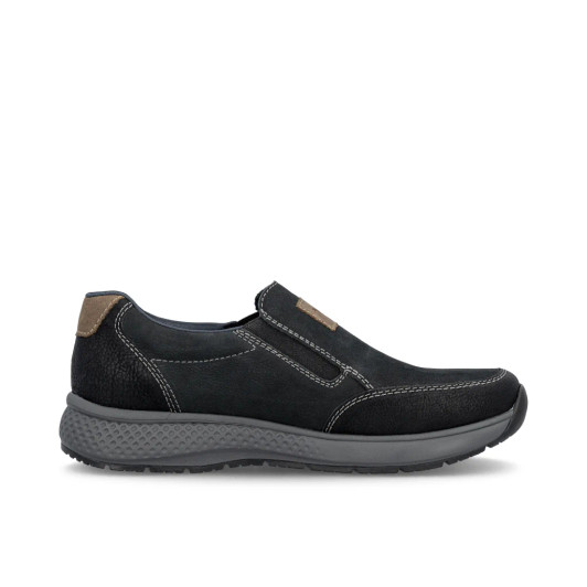 Rieker B7654-02 Navy Nubuck Slip On Casual Shoe | newshoes.ie