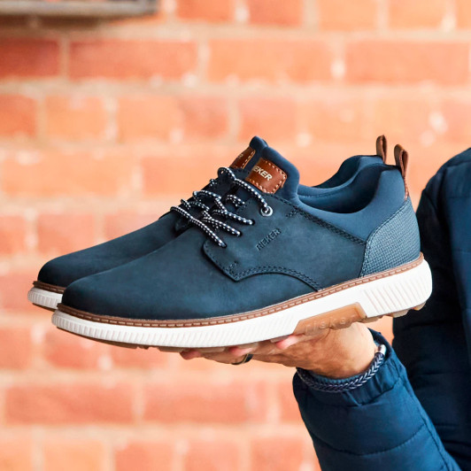 Rieker B3360-14 Navy Wider Fit Smart Casual Shoe | newshoes.ie