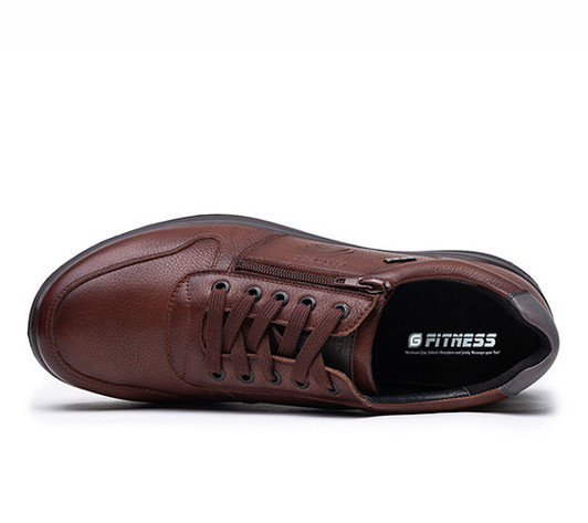 G Comfort R-1282 Tan lace shoe with side zip
