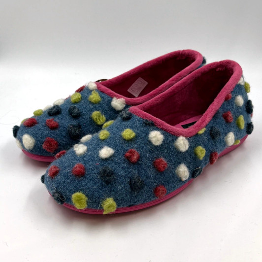 Lotus Zoe ULH061EE00 Blue pom-pom slipper