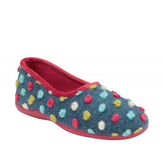 Lotus Zoe ULH061EE00 Blue pom-pom slipper