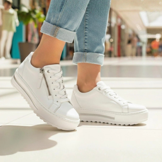 Gabor 86.498.50 White Platform Casual Shoe | newshoes.ie