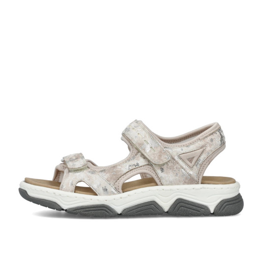 Rieker 69066-60 beige & silver print walking sandal