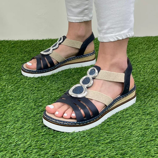 Navy wedge shop sandals ireland