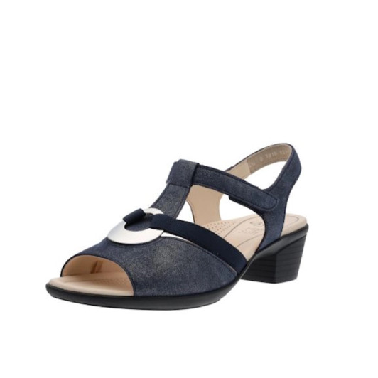 Ara Lugano 12-35730-12 H Navy Wider Fit Sandal | newshoes.ie