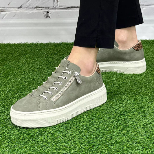 Rieker M1952-52 Olive Green Sneaker | newshoes.ie