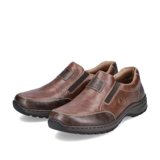 Rieker 03354-26 Mid Brown Wide Fit Slip-on Casual Shoe | newshoes.ie