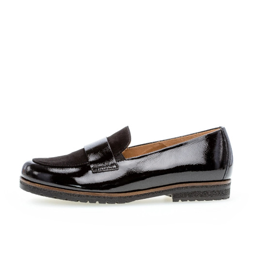 Gabor 72.042.37 (G fit) comfort fit Black Patent Leather Loafer | newshoes.ie