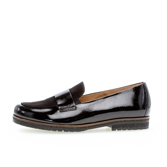 Gabor 4005.01.002 (G fit) Comfort Fit Black Patent Leather Loafer | newshoes.ie