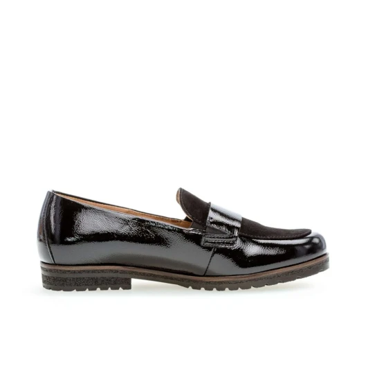 Gabor 4005.01.002 (G fit) Comfort Fit Black Patent Leather Loafer | newshoes.ie