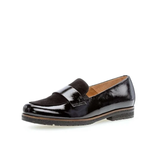 Gabor 4005.01.002 (G fit) Comfort Fit Black Patent Leather Loafer | newshoes.ie