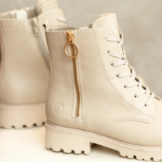 Remonte D8671-60 Beige Leather Biker Boot newshoes.ie Remonte D8671-60 Beige Leather Biker Boot newshoes.ie