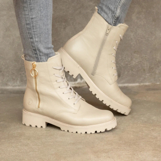 Remonte D8671-60 Beige Leather Biker Boot newshoes.ie Remonte D8671-60 Beige Leather Biker Boot newshoes.ie