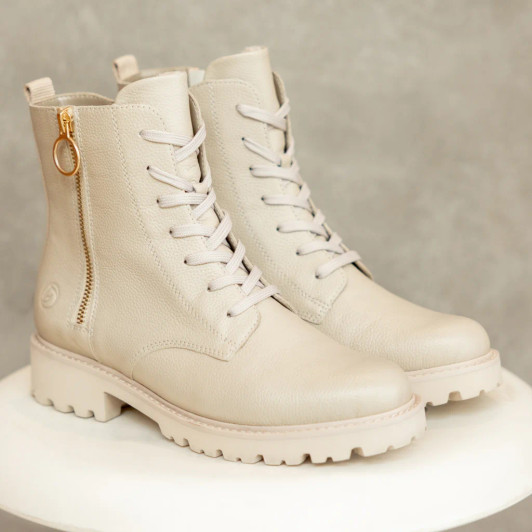 Remonte D8671-60 Beige Leather Biker Boot newshoes.ie Remonte D8671-60 Beige Leather Biker Boot newshoes.ie