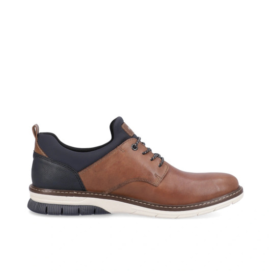 Rieker 14454-22 Tan & Navy Wide Fit Smart Casual Shoe | newshoes.ie