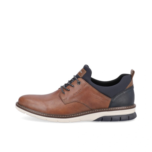 Rieker 14454-22 Tan & Navy Wide Fit Smart Casual Shoe | newshoes.ie