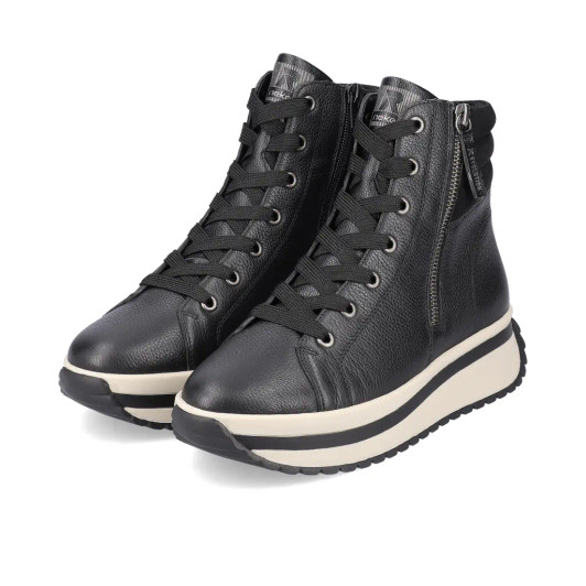 Botines para mujer zapatillas deportivas con cremallera negro Rieker  M4953-00 - KeeShoes