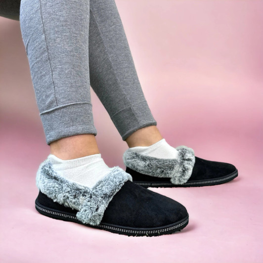 Skechers Cozy Campfire - Team Toasty 32777/BLK Black Ladies Slipper Skechers Cozy Campfire - Team Toasty 32777/BLK Black Ladies Slipper