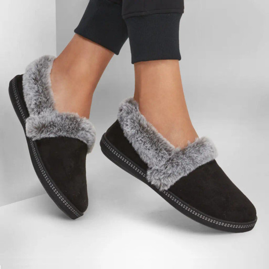 Skechers Cozy Campfire - Team Toasty 32777/BLK Black Ladies Slipper Skechers Cozy Campfire - Team Toasty 32777/BLK Black Ladies Slipper