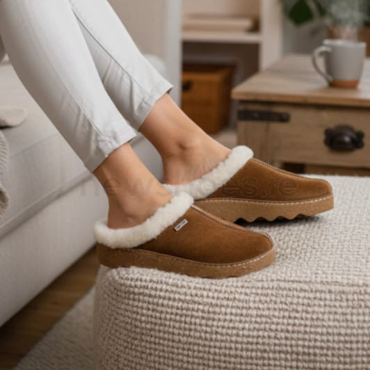Rohde 6125-76 HUGGYS N°15 Tan Cuoio Nubuck Ladies Slipper  | newshoes.ie