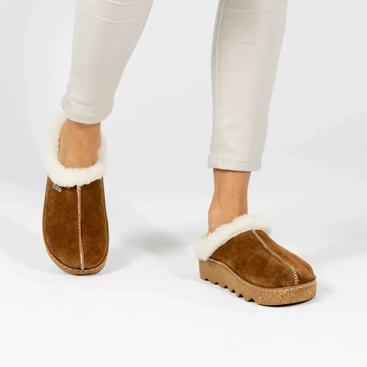 Rohde 6125-76 HUGGYS N°15 Tan Cuoio Nubuck Ladies Slipper  | newshoes.ie