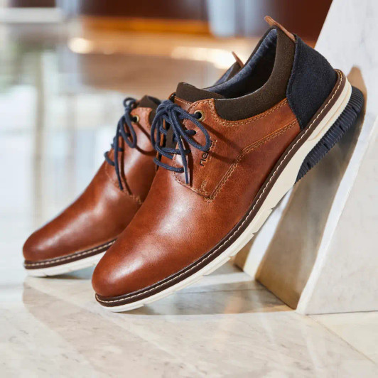 Rieker 14405-24 Tan & Navy Sneaker | newshoes.ie