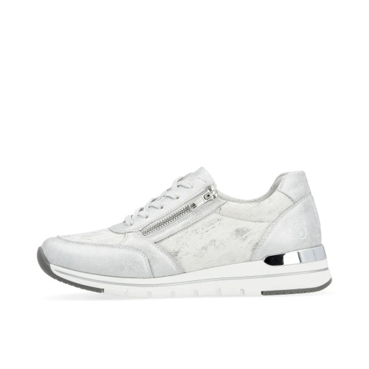Remonte R6700-91 White & Silver Sneaker | newshoes.ie