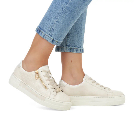 Rieker 4914-80 Ivory Platform Sneaker | newshoes.ie