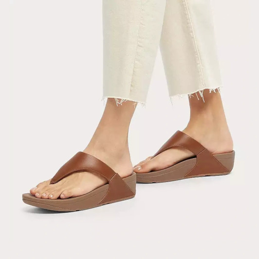 Fitflop Lulu Light Tan Toe-Post Sandal | newshoes.ie