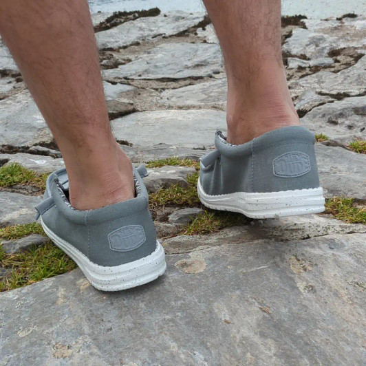 HeyDude Wally Stretch Canvas 40700-007 Light Grey Men's Slip-On Sneaker