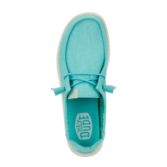 HeyDude Wendy Stretch Canvas 40902-440 Turquoise Women's Slip-On Sneaker