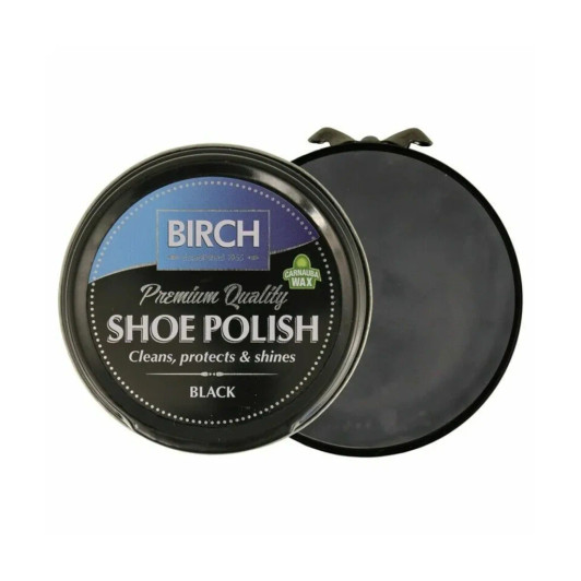 Birch Shoe Polish Black 50ml | newshoes.ie