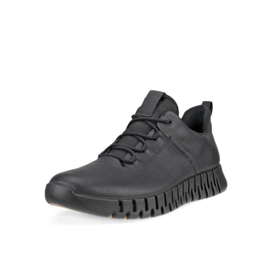 Ecco Gruuv Gore-Tex 525224-01001 Black Men's Dual Fit Leather Sneaker | newshoes.ie