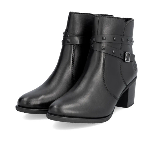 Rieker Y2059-00 Black Block Heel Ankle Boot | newshoes.ie