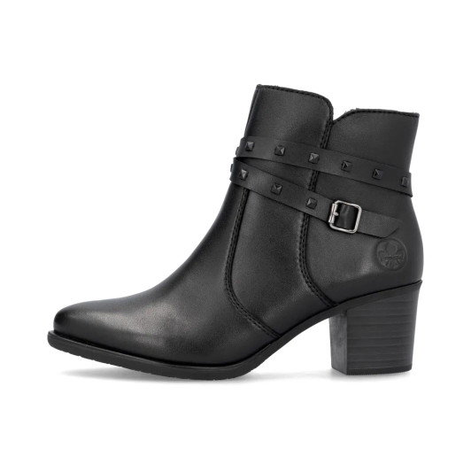 Rieker Y2059-00 Black Block Heel Ankle Boot | newshoes.ie