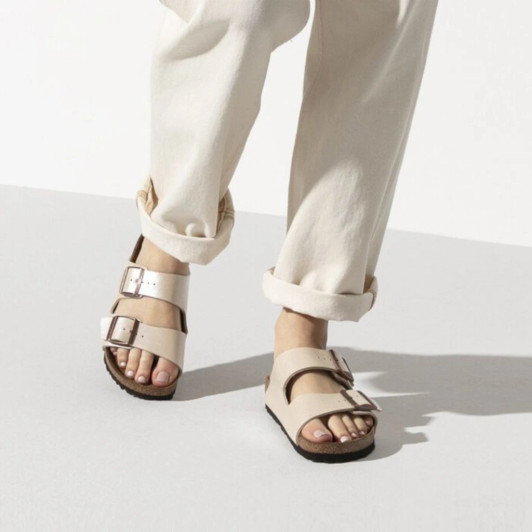 Birkenstock Arizona Birko-Flor Graceful Pearl White 1009921 Double Strap Women's Sandal newshoes.ie