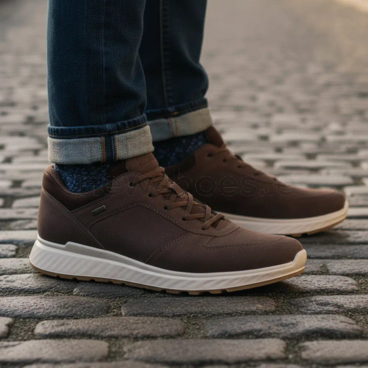 Ecco Exostride M Low GTX 835304-02178 Brown Nubuck Men's Casual Shoe | newshoes.ie