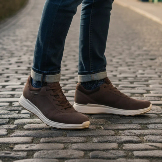 Ecco Exostride M Low GTX 835304-02178 Brown Nubuck Men's Casual Shoe | newshoes.ie